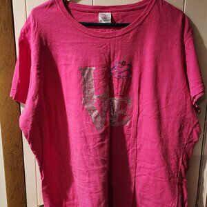 Pink “LOVE” Rhinestone Cupcake Tee – Size 3X